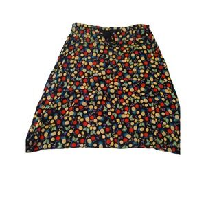 Sag Harbor Womens Fruit Print Rayon Skirt Navy Blue Tropical Pineapple Large